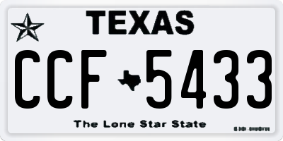 TX license plate CCF5433
