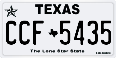 TX license plate CCF5435