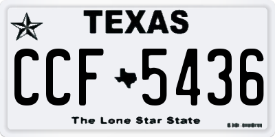 TX license plate CCF5436