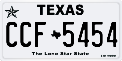 TX license plate CCF5454