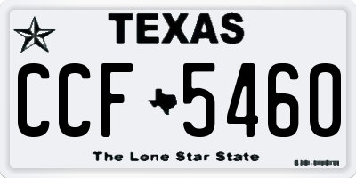 TX license plate CCF5460