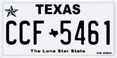 TX license plate CCF5461