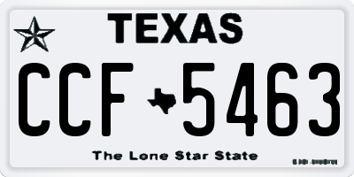 TX license plate CCF5463