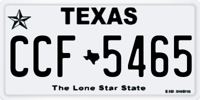 TX license plate CCF5465