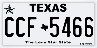 TX license plate CCF5466