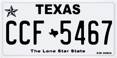 TX license plate CCF5467