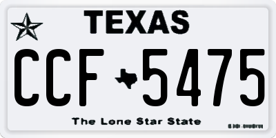 TX license plate CCF5475