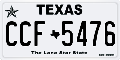 TX license plate CCF5476