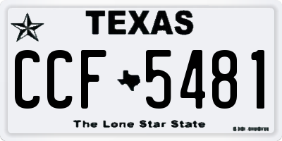 TX license plate CCF5481
