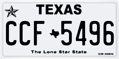 TX license plate CCF5496