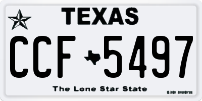TX license plate CCF5497