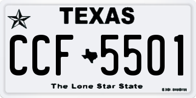 TX license plate CCF5501