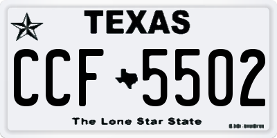 TX license plate CCF5502