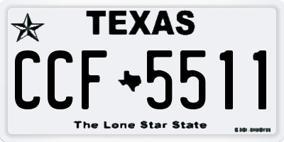 TX license plate CCF5511