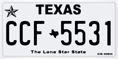 TX license plate CCF5531