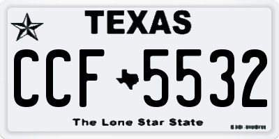 TX license plate CCF5532