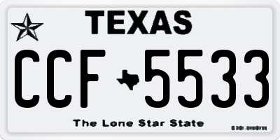 TX license plate CCF5533
