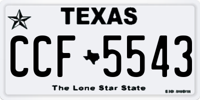 TX license plate CCF5543