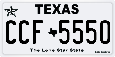 TX license plate CCF5550