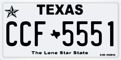 TX license plate CCF5551