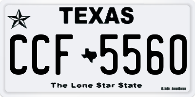 TX license plate CCF5560