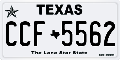 TX license plate CCF5562