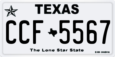 TX license plate CCF5567