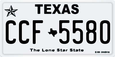 TX license plate CCF5580