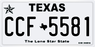TX license plate CCF5581