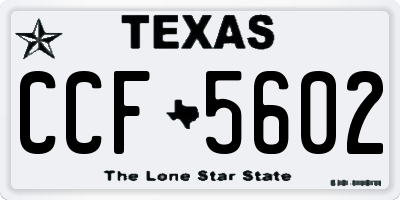 TX license plate CCF5602
