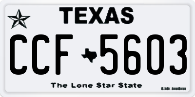 TX license plate CCF5603