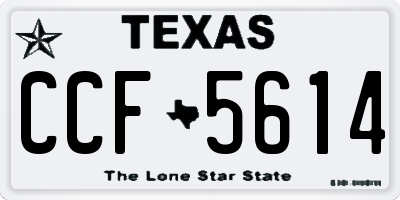 TX license plate CCF5614
