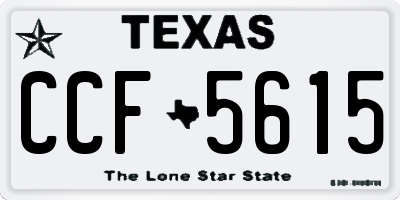 TX license plate CCF5615