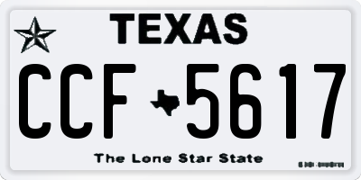 TX license plate CCF5617