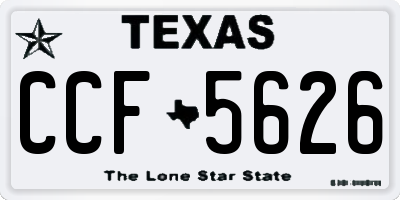 TX license plate CCF5626