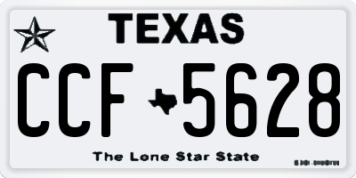 TX license plate CCF5628