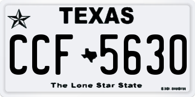 TX license plate CCF5630