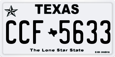 TX license plate CCF5633