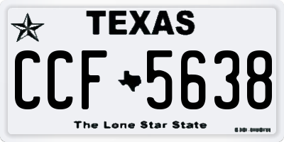 TX license plate CCF5638