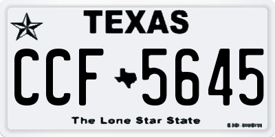 TX license plate CCF5645