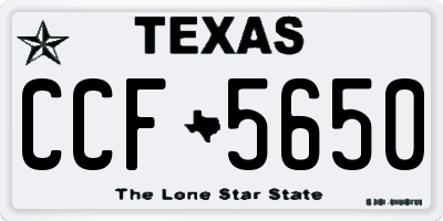 TX license plate CCF5650