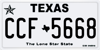 TX license plate CCF5668