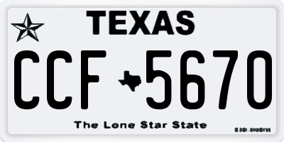 TX license plate CCF5670