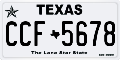 TX license plate CCF5678