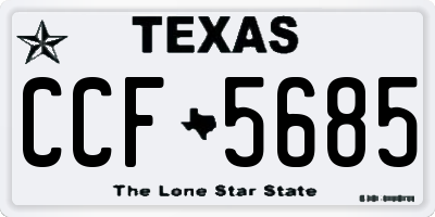TX license plate CCF5685