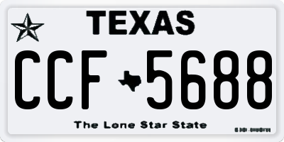 TX license plate CCF5688