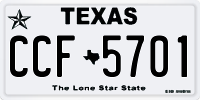 TX license plate CCF5701