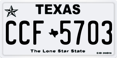 TX license plate CCF5703