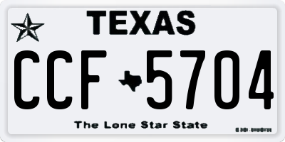 TX license plate CCF5704