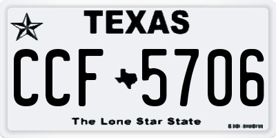 TX license plate CCF5706